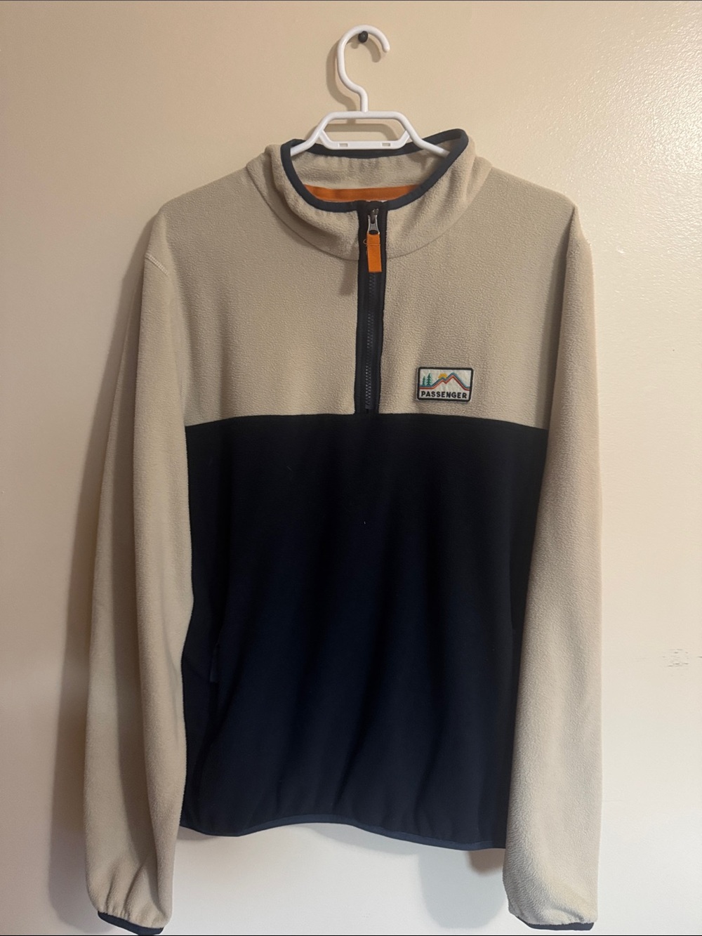 Passenger Two-Tone Half-Zip Fleece Pullover - Cream & Black